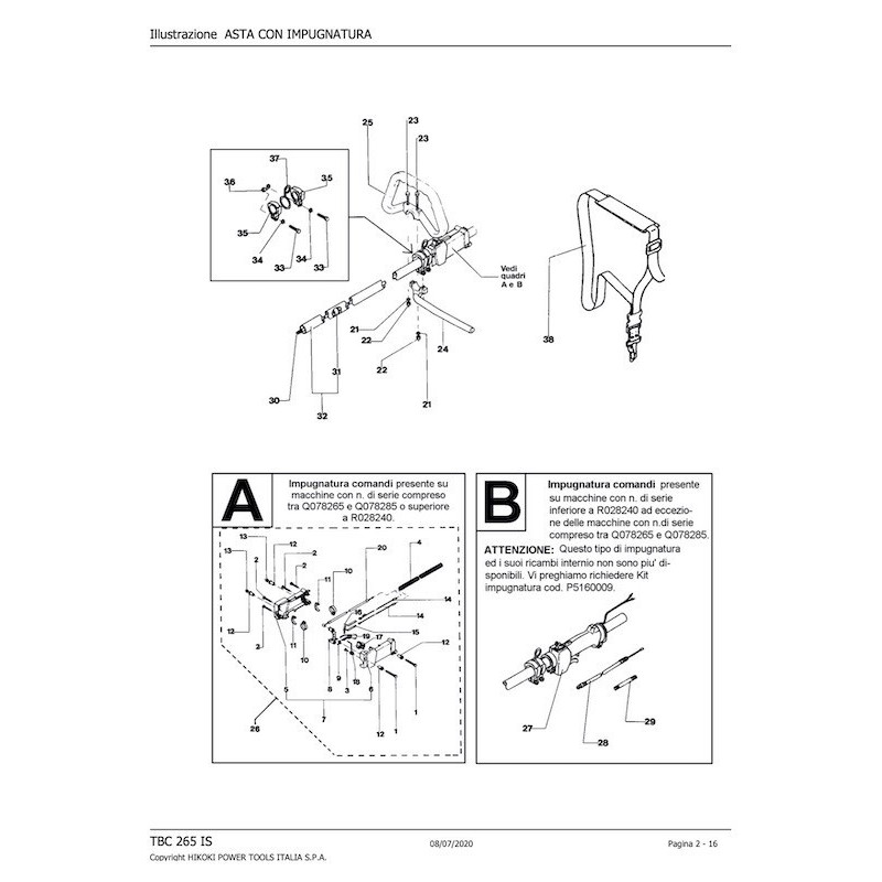 Tanaka Spare Parts for Brush Cutter TBC 265 IS