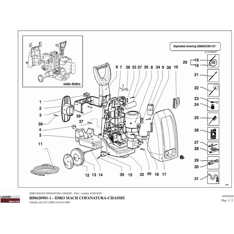 Lavor Pro Parts for Pressure Cleaner MACH 80620901-1