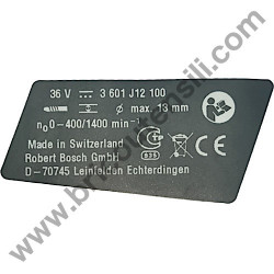 Targhetta Dati per Trapano Bosch GSR 36 V-LI