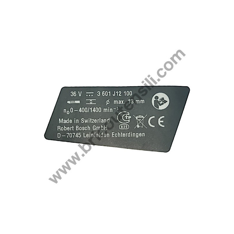 Nameplate for Cordless Drill Bosch GSR 36 V-LI