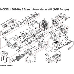Ricambi per Carotatrice AGP Europe DM10 / 3 Speed