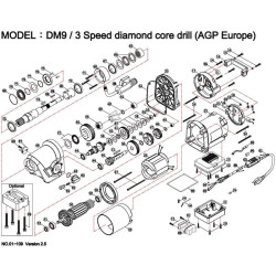 AGP Europe Parts for Diamond Core Drill DM9 / 3 Speed