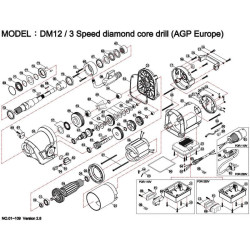 Ricambi per Carotatrice AGP Europe DM12 / 3 Speed