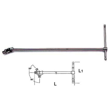 Chiave a "T" Snodata con Quadro 1/4"