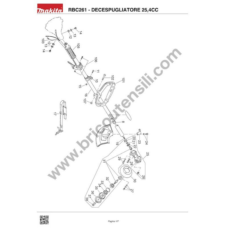 Makita Spare Parts for Brusch Cutter RBC261