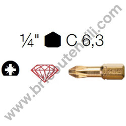 Inserto Torx pieno attacco 1/4''x25 mm