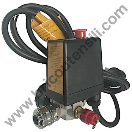 Pressure Gauge + Pressure Switch Set for Air Compressors 25/50 Lt