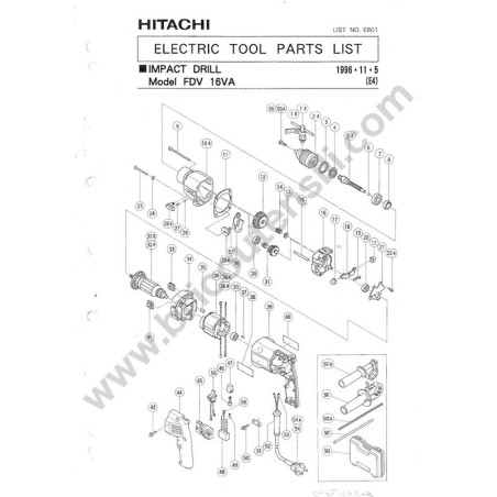 Hitachi Spare Parts for Impact Drill FDV16VA