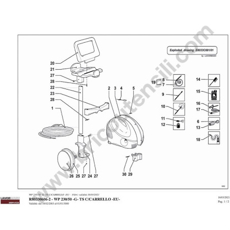Lavor Original Parts for Pressure Cleaner WP 230/50