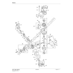 Alpina Spare Parts for Petrol Hedge Trimmer AHT 555 - Exploded Diagram