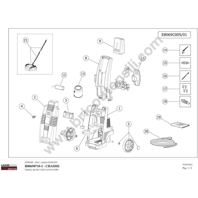 Lavor Original Parts for Pressure Cleaner Azzurra 145