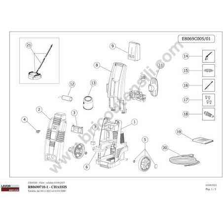 Lavor Original Parts for Pressure Cleaner Azzurra 145