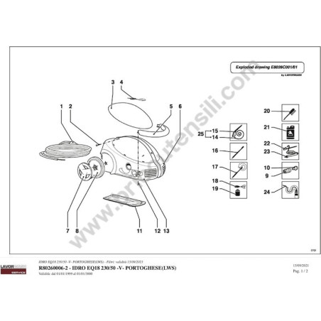 Lavor Original Parts for Pressure Cleaner EQ18