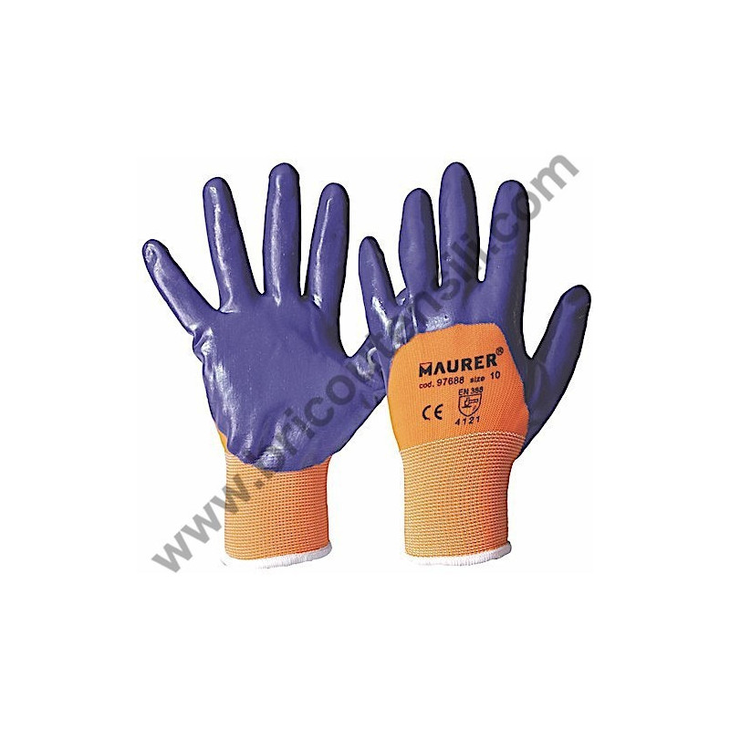 Guanti da Lavoro in Nitrile con Polsino tg 8