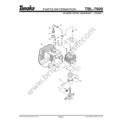 Tanaka Spare Parts for BackPack Blower TBL-7600R
