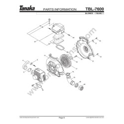 Ricambi Tanaka per Soffiatore TBL-7600R