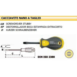 SCREWDRIVER Stubby Slot Flat  Maurer 87089 0,8x4x40 mm