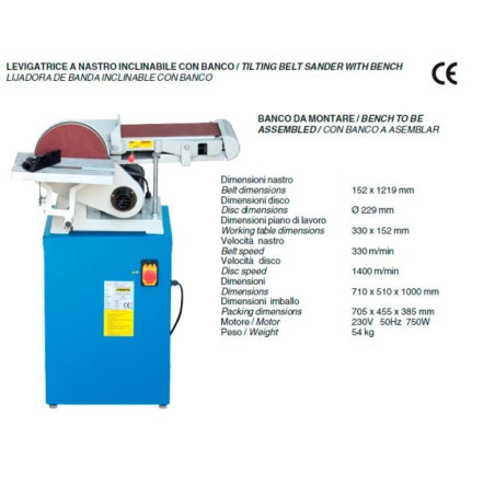 Tilting Bench Belt Sander with Bench 0662