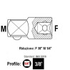 Adattatore Riduttore F3/8"-M1/4"