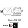 Adattatore Riduttore F1/2"-M3/8"
