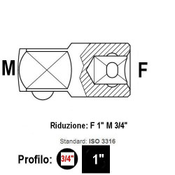 Adattatore Riduttore F1"-M3/4"
