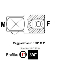 Adattatore Aumentatore F3/4"-M1"
