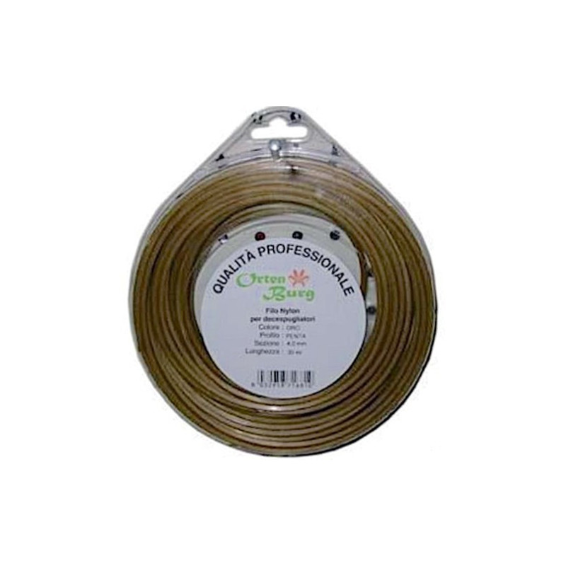 Nylon cutting line for brush cutters square sect.3,3x40 Alluminium