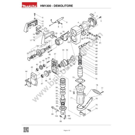 Makita Spare Parts for Demolition Hammer HM1300