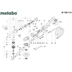 Ricambi Metabo per Smerigliatrice W 750-115 - 01230001 - Esploso