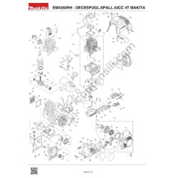 Ricambi Makita per Decespugliatore Spalleggiato EM4350RH - Esploso - 3