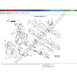 Ricambi Bosch per Martello Tassellatore a Batteria GBH 18V-21 - Esploso