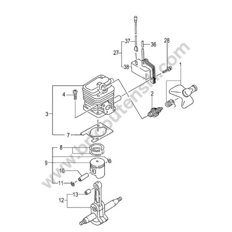 Tanaka Spare Parts for Hedge Trimmer THT-2520 - 2520B