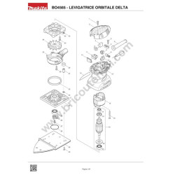 Makita Spare Parts for Orbital Sander BO4565 - Diagram