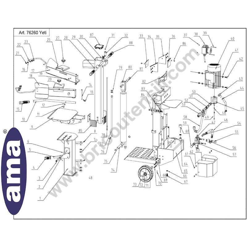 Ama Spare Parts for Hydraulic Log Splitter Yeti