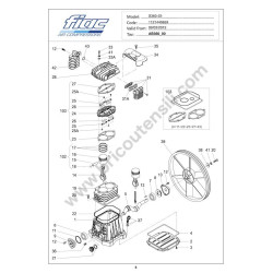 FIAC Parts for Engine Air Compressor FIAC S360-22 - Pump Unit Diagram 