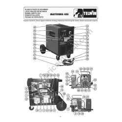 Telwin Spare Parts for Flux Welding Mastermig 400 - Diagram