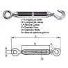 Turnbuckles Threaded Galvanized Eye/Hook