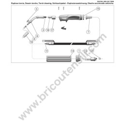 Ricambi Telwin per Saldatrici Digital Mig 222 TWIN 230-400V - Esploso Torcia