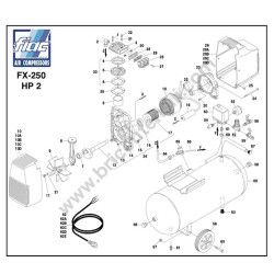 FIAC Spare Parts for Air Compressor FX 250 2 HP - Drawing