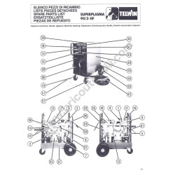 Telwin Spare Parts for Air Plasma Cutting Superplasma 90/3 HF 230-400V - Diagram