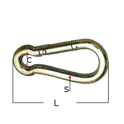 Carabine hooks galvanized