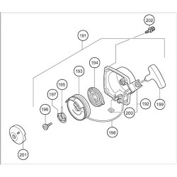 Recoil Starter Body Ass'y for Brushcutter Tanaka TBC-230S - Diagram