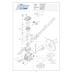 Ricambi Fiac per Compressore AB 50-268 - 230V - Esploso - 1