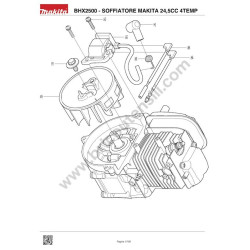 Ricambi Makita per Soffiatore a Benzina BHX2500 - Esploso 8