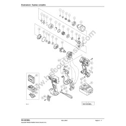 Hitachi Spare Parts for Cordless Impact Driver WH18DBEL - Drawing