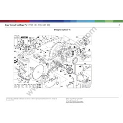 Bosch Parts for Compound Mitre Saw PCM 10 - Drawing