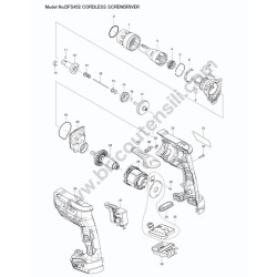 Makita Parts for Cordless Screwdriver DFS452 - Drawing