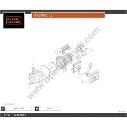 Ricambi per Pompa Autoadescante Black & Decker BXGP600PE - Esploso