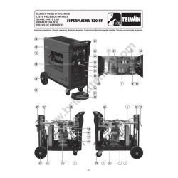 Telwin Spare Parts for Air Plasma Cutting Superplasma 130 HF - Drawing