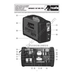 Ricambi Telwin per Saldatrice Inverter Tig Advance 187 MV/PFC - Esploso